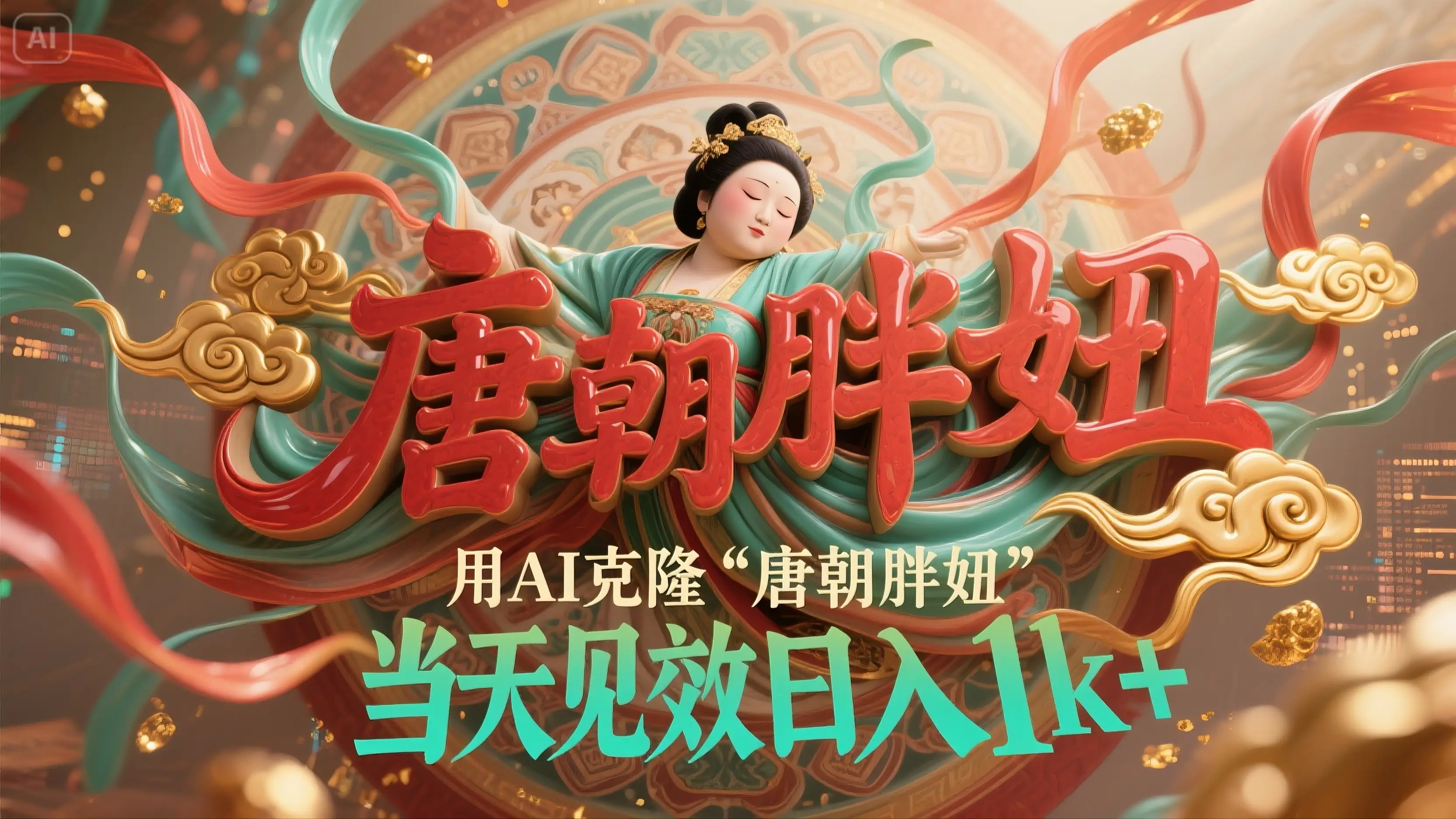 用AI克隆“唐朝胖妞”日更3条,平台疯狂推流,小白闭眼复制,当天见效,日入1000+-创业猫 用AI克隆“唐朝胖妞”日更3条,平台疯狂推流,小白闭眼复制,当天见效,日入1000+