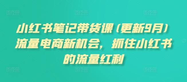 小红书笔记带货课(更新25年4月)流量电商新机会,抓住小红书的流量红利-创业猫 小红书笔记带货课(更新25年4月)流量电商新机会,抓住小红书的流量红利