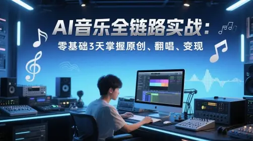 AI音乐全链路实战变现课:零基础3天掌握原创、翻唱、变现-创业猫 AI音乐全链路实战变现课:零基础3天掌握原创、翻唱、变现