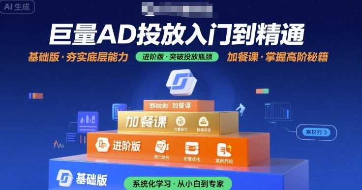 【精】巨量AD投放入门到精通,基础版+进阶版+加餐课-创业猫 【精】巨量AD投放入门到精通,基础版+进阶版+加餐课