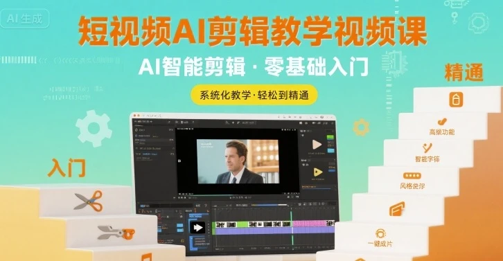 【精】短视频AI剪辑教学视频课,入门到精通-创业猫 【精】短视频AI剪辑教学视频课,入门到精通