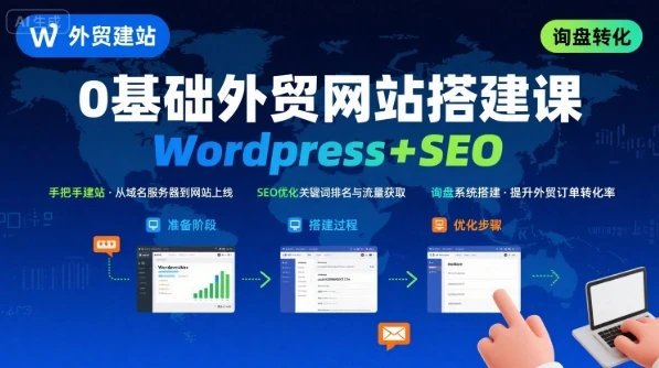 【精】WordPress外贸建站+SEO优化课程,手把手教你从0到1搭建可获得询盘的外贸网站-创业猫 【精】WordPress外贸建站+SEO优化课程,手把手教你从0到1搭建可获得询盘的外贸网站